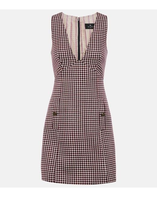 Etro Red Checked Minidress