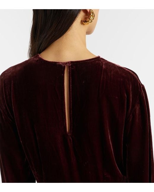 Asceno Black Jody Velvet Midi Dress