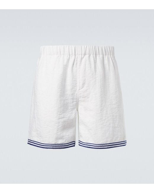 Commas White Embroidered Shorts for men