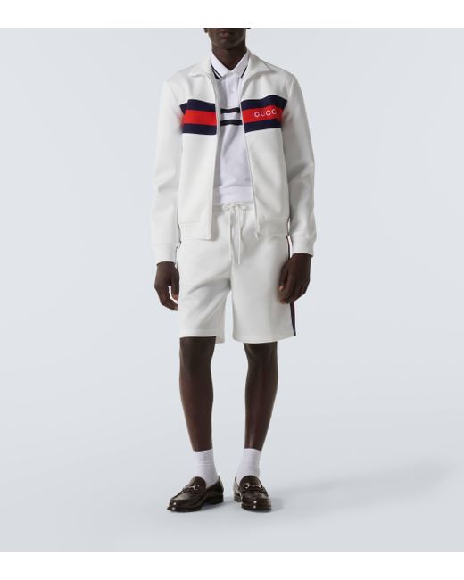 Gucci White Web Stripe Technical Track Jacket for men