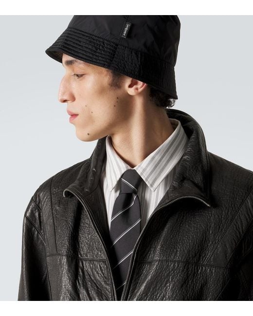 Saint Laurent Black Logo Bucket Hat for men