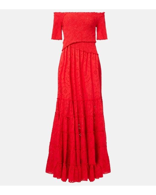 Poupette Red Maxikleid Soledad Aus Baumwolle