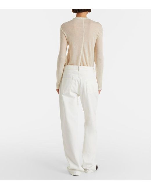 The Row White Burty Straight Jeans