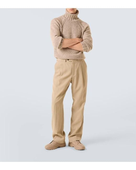 Zegna Natural Cashmere And Wool Turtleneck Sweater for men