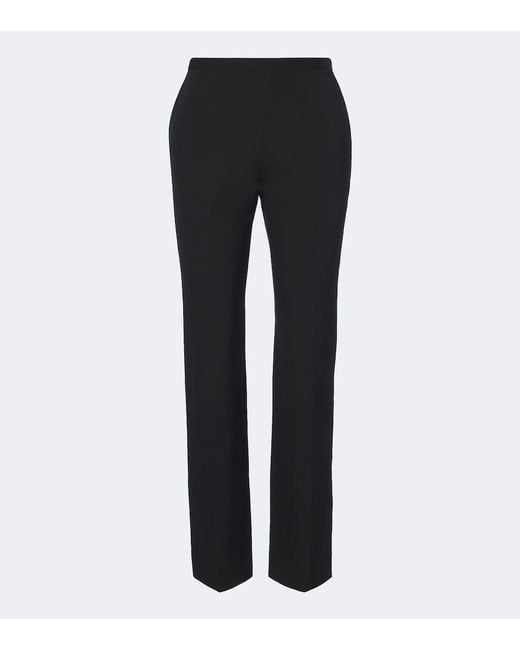 The Row Black Cyril Wool-Blend Slim Pants
