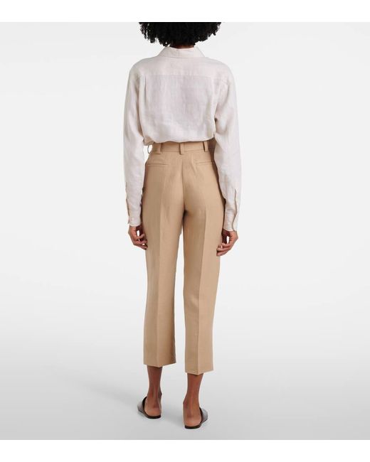 Pantaloni Regular Neo Derk di Loro Piana in Natural