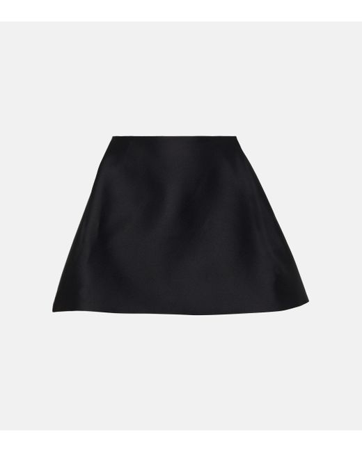 Khaite Black Ralfa Satin Miniskirt