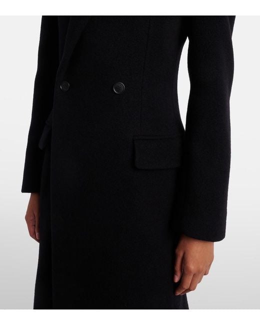 Balenciaga Black Double-Breasted Wool Coat