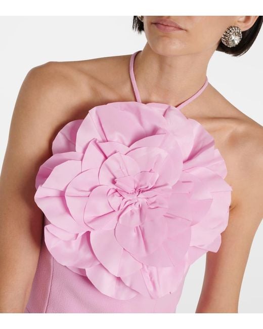 Rebecca Vallance Odetta Floral-Applique Minidress in Pink