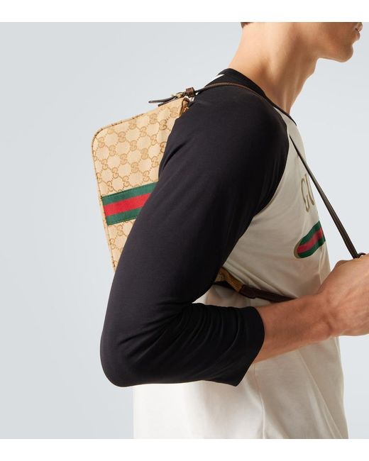 Gucci Crossbody Bag Lunetta Gg Small Aus Canvas in White für Herren