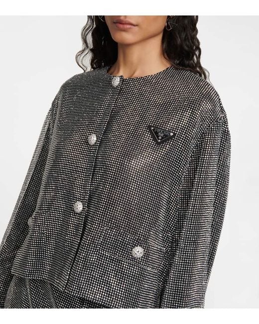 Prada Gray Crystal-Embellished Jacket