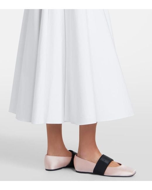 Falda Midi De Algodon Givenchy de color White