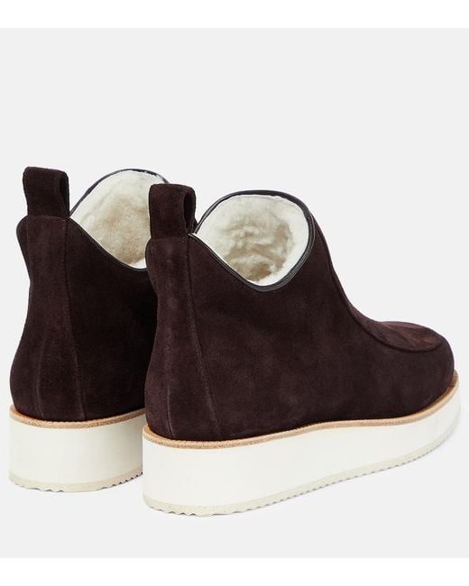 Gabriela Hearst Brown Harry Shearling-Lined Suede Ankle Boots