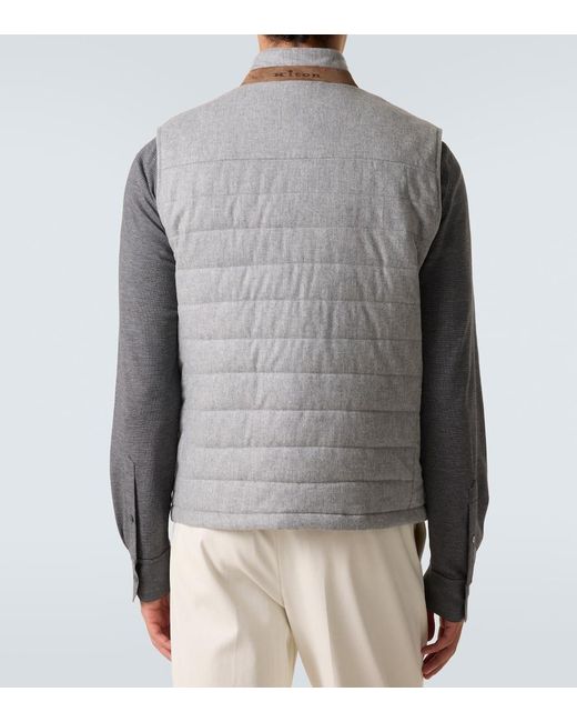 Kiton Weste Aus Kaschmirgemisch Mit Veloursleder in Gray für Herren