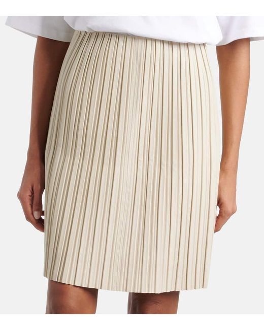 Falda Midi De Piel Plisada Rohe de color White
