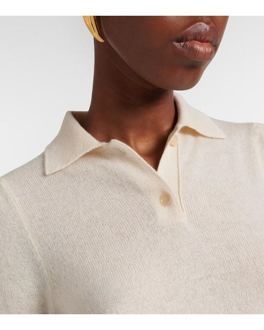 Jardin Des Orangers White Cashmere Polo Sweater