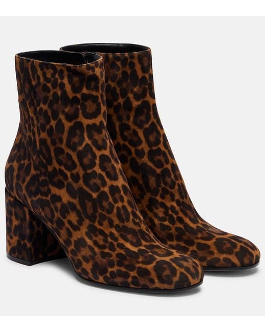 Gianvito Rossi Brown Joelle 70 Leopard-Print Suede Ankle Boots