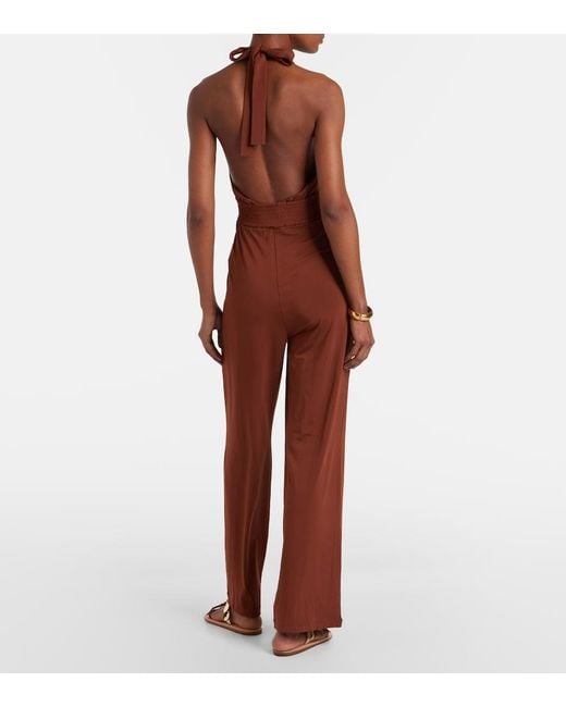 Max Mara Brown Acume Halterneck Jumpsuit