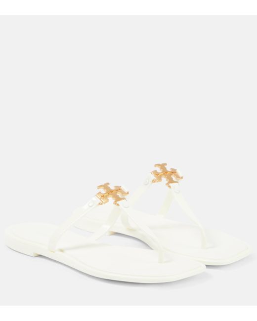 Tory Burch White Roxanne Jelly Rubber Thong Sandals