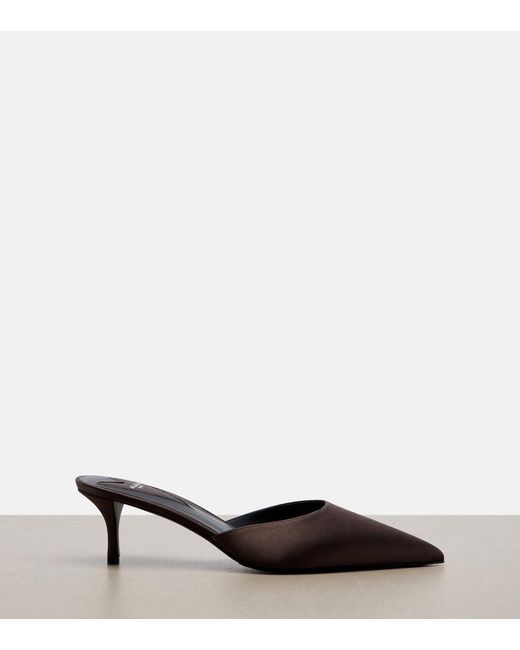Alaïa Brown Le Coeur Satin Mules