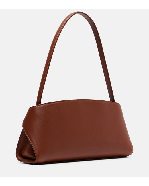 Ferragamo Brown Hug East-West Small Leather Shoulder Bag