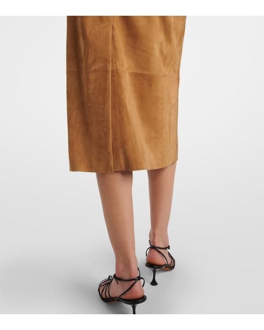 Proenza Schouler Brown Leather Midi Skirt