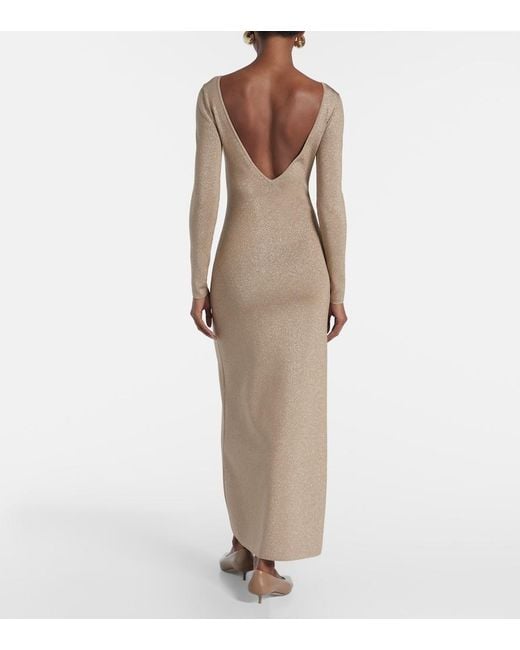 Max Mara Natural Bracco Pen-Back Maxi Dress