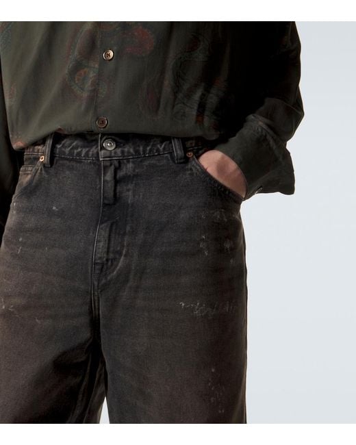Our Legacy Gray Capri Cut Distressed Shorts for men