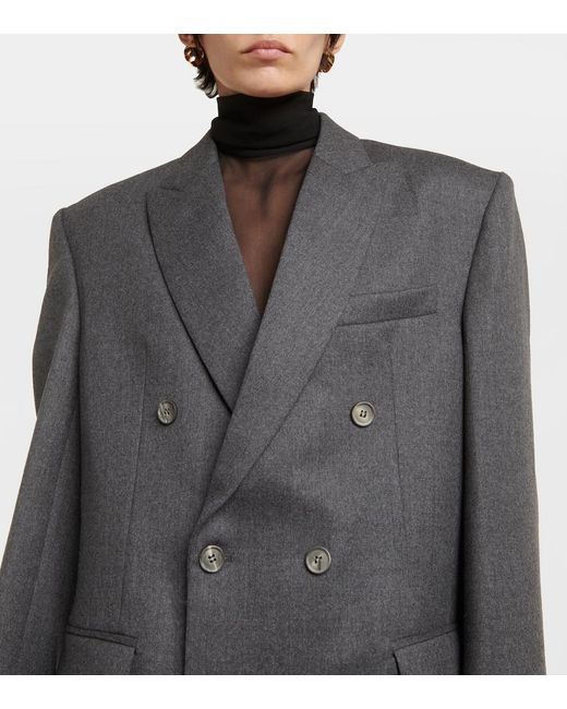 Wardrobe NYC Black Double-Breasted Wool Blazer