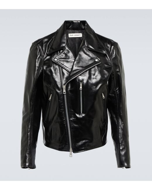 Our Legacy Black Hellraiser Leather Jacket for men