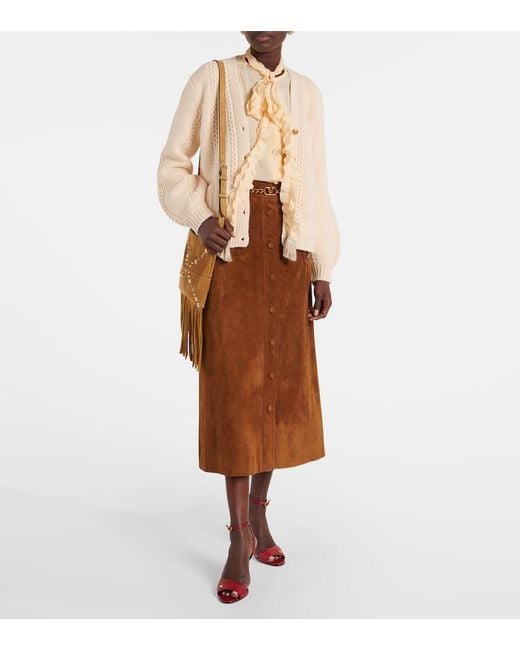Valentino Natural Virgin Wool Cardigan