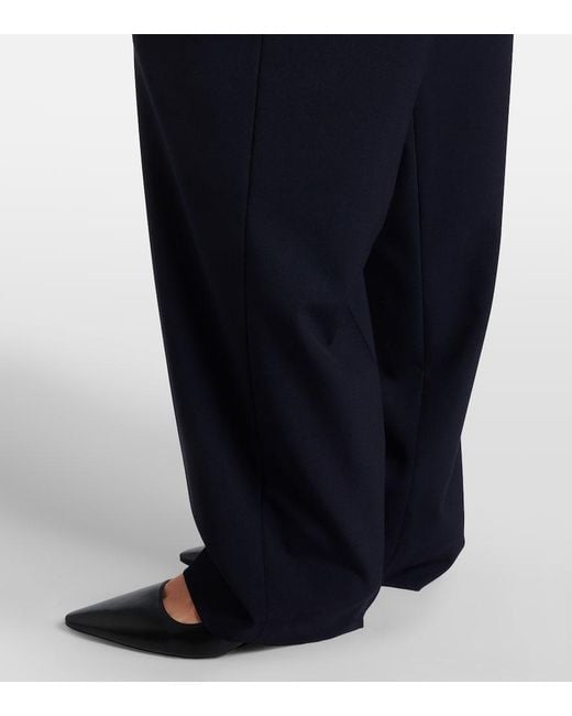 The Row Blue Mune Wool Straight Pants