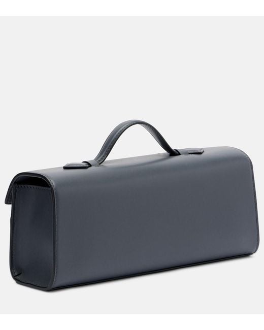 SAVETTE Blue Symmetry Slim Leather Top-Handle Bag