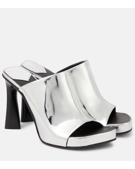 Stella McCartney White Elsa Mirrored Faux Leather Sandals