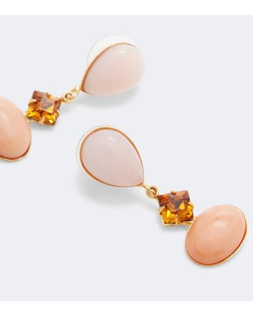 Jennifer Behr Pink Quincy Embellished Drop Earrings