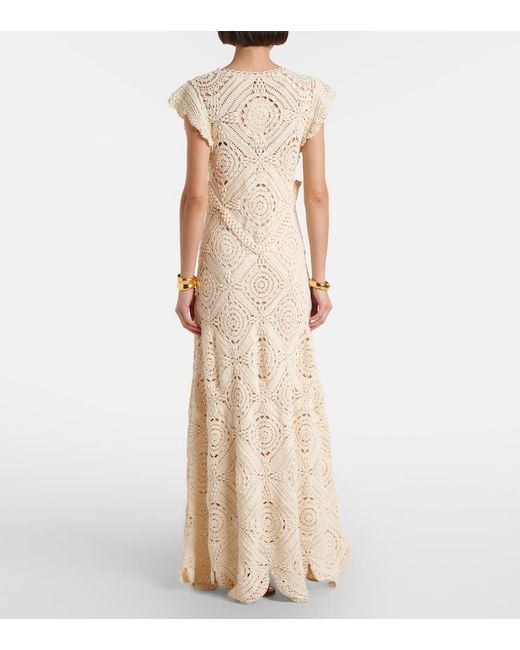 Ulla Johnson Natural Annalisa Crochet Cotton Maxi Dress