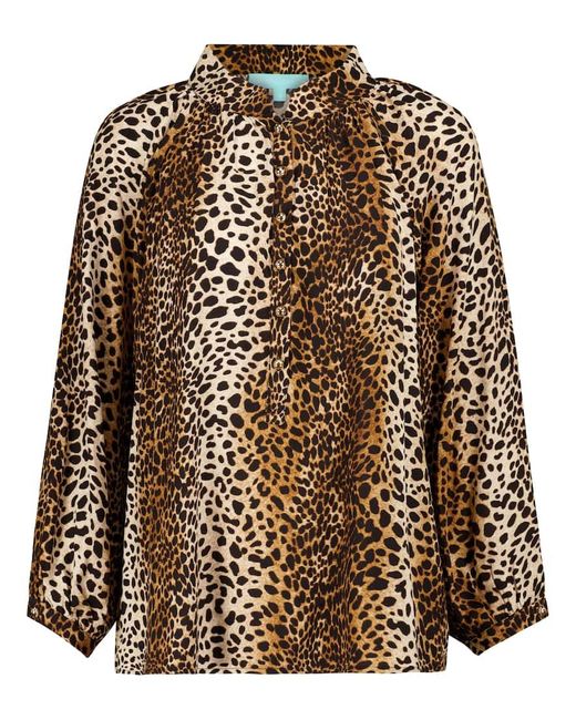 Melissa Odabash Brown Lauri Cheetah-print Blouse