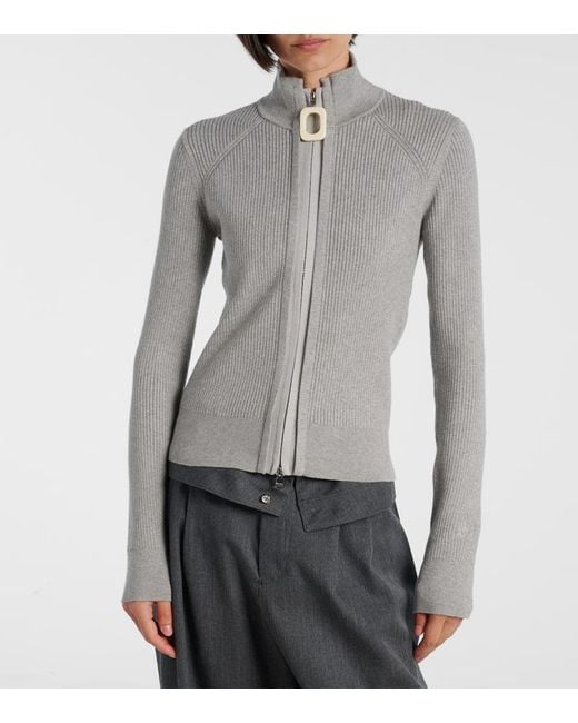 J.W. Anderson Gray Bestickter Cardigan Aus Einem Baumwollgemisch