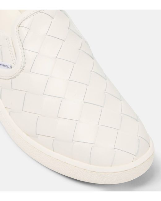 Bottega Veneta White Sawyer Leather Slip-on Sneakers