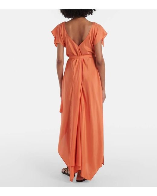 Joseph Orange Maxikleid Plumet Aus Seide