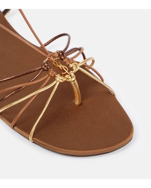 Saint Laurent Brown Calf Leather Bos Taurus Sandals