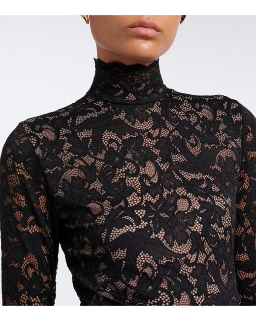 Zimmermann Black Lace And Jersey Maxi Dress