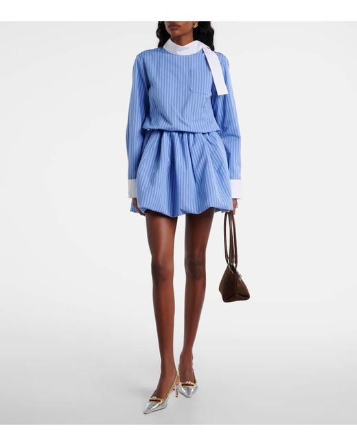 Patou Blue Minikleid Aus Baumwollpopeline