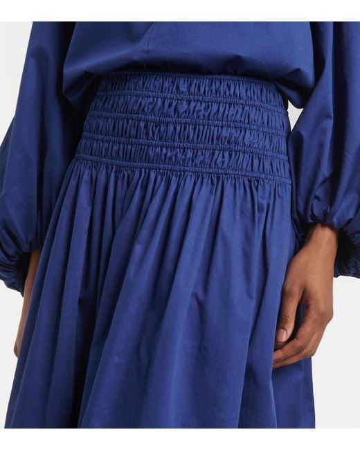 Jupe Midi Leonie En Satin De Coton Joseph en coloris Blue