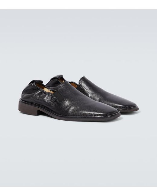 Lemaire Black Soft Leather Loafers for men