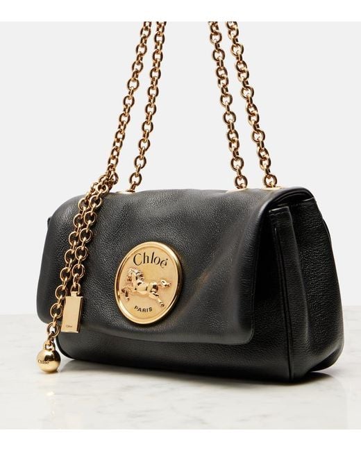 Chloé Black Schultertasche Heritage Small Aus Leder