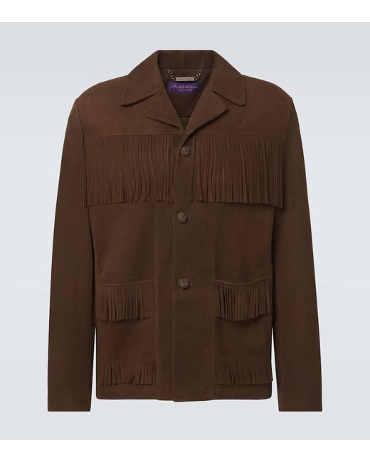 Ralph Lauren Brown Fringed Suede Jacket for men