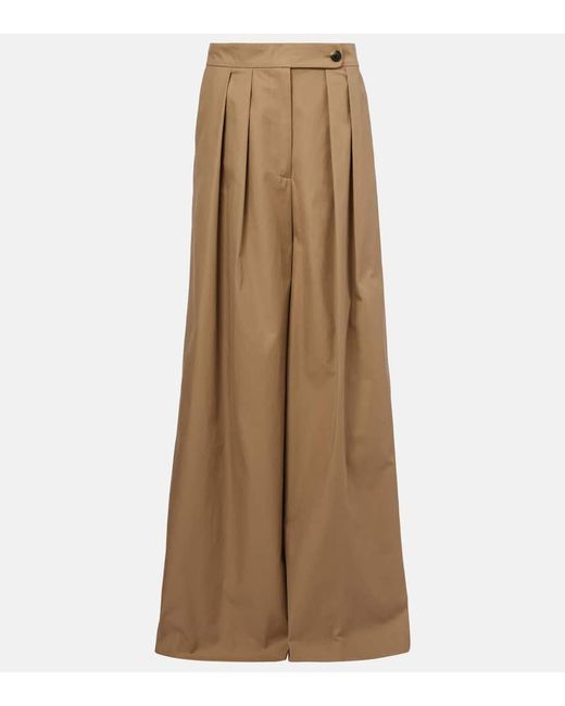 Dries Van Noten Natural Weite Low-Rise-Hose Aus Baumwoll-Twill