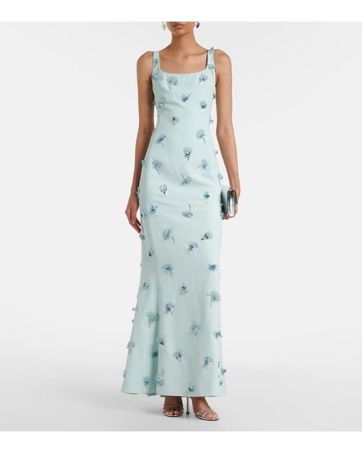 Jonathan Simkhai Blue Briella Embellished Gown