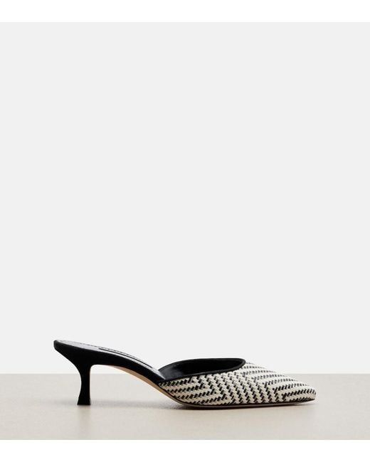 Manolo Blahnik Metallic Bb Woven Pumps
